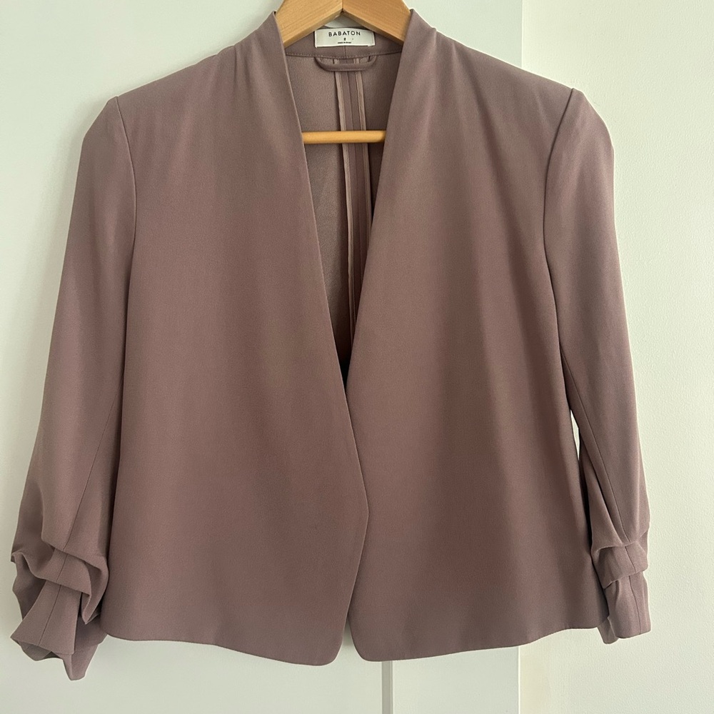 Babaton Mauve-Taupe Open-Front Blazer - Picture 1 of 2